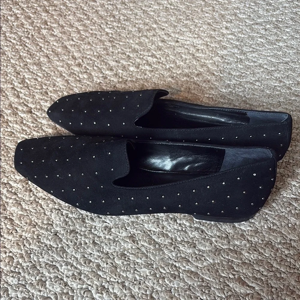 Vince Camuto Elegant Black Studded Loafers - Picture 3 of 4